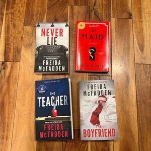 Set of Four Mystery Novels by Freida McFadden and Nita Prose Teacher Never Lie